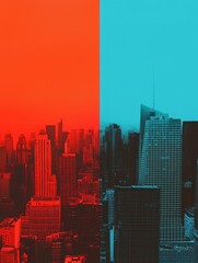 Obraz premium Colorful City Street Art with Abstract Building Design