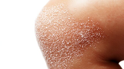 Close-Up of Skin with Psoriasis Condition Highlighting Texture and Detail of Affected Area