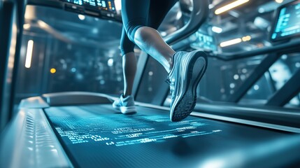 Close-Up View of Treadmill in Motion During Exercise