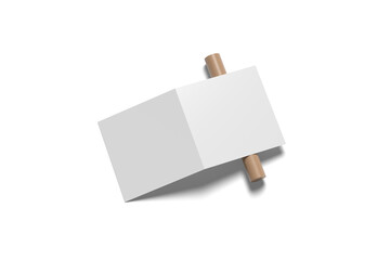 Square brochure or invitation mockup isolated on white background