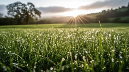 Lush Green Grass in a Vibrant Outdoor Landscape