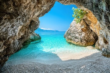 Secluded Beach with Crystal Clear Water