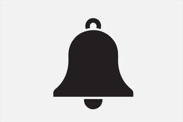 A bold black silhouette of a bell icon.