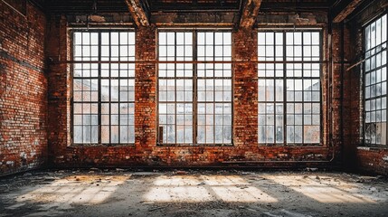 Abandoned Industrial Warehouse with Exposed Brick Walls