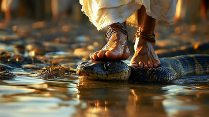 Foot on Snake.