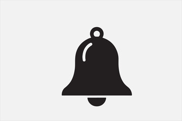 A bold black silhouette of a bell icon.