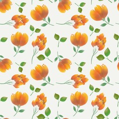 Seamless abstract flower art on pattern for background and backdrop.