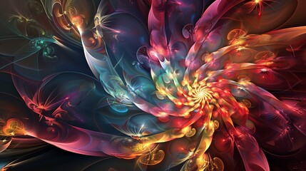 Obraz premium An abstract, colorful, fractal design.