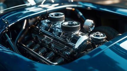 High-performance sports car engine.