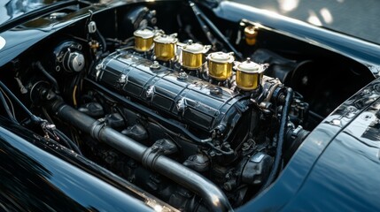 Obraz premium High-performance sports car engine.