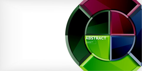 Obraz premium Abstract background - circles and round triangles with 3d effect. Vector Illustration For Wallpaper, Banner, Background, Card, Book Illustration, landing page