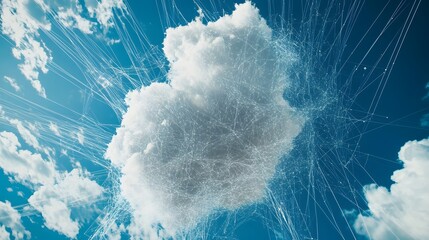 Ethereal digital currency floating amidst cloud-like data streams at a national cryptocurrency expo