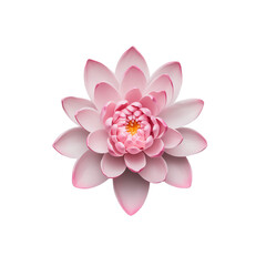 Obraz premium Delicate pink lotus flower, elegant petals on a white isolated background. transparent background