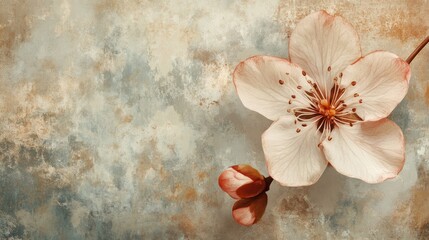 Delicate Pink Flower on Textured Background
