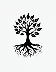 Black and white tree logo