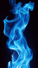 Bright blue fire on minimalist background