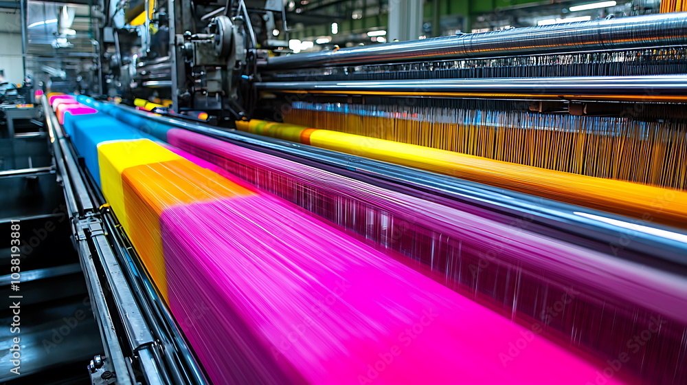 Aufkleber Exploring the vibrant and efficient colorful printing process in a modern industrial factory setting