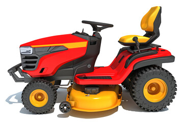 Farm Tractor 3D rendering on white background