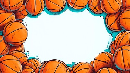 frame with a lot of basketball