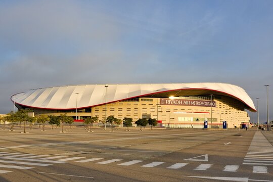 view of the riyadh air metropolitano soccer stadium where atletico de madrid plays