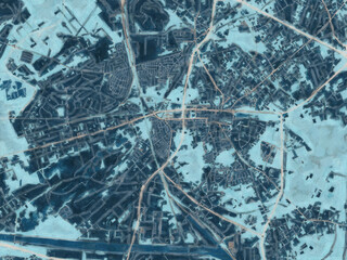 Painterly Style City Map Genk