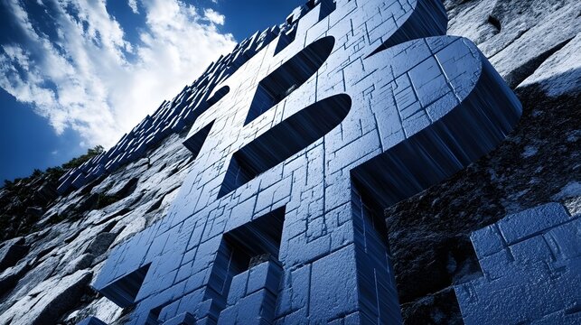 A dynamic visual of cryptocurrency graphs climbing at a fintech expo