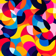 Obraz premium Abstract seamless pattern with colorful geometric shapes.