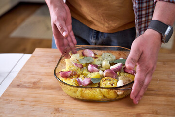 baked potatoes with garlic and herbs