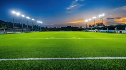 Fototapeta premium Soccer Stadium at Dusk