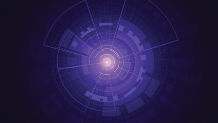 Digital technology connect blue purple background.Technology graphic design background. Vector illustration. Vector Abstract technology circuit lines.
