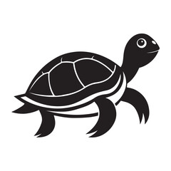 Sea Turtle Silhouette icon vector isolated on white background. Turtle Vector Illustration.