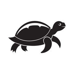 Sea Turtle Silhouette icon vector isolated on white background. Turtle Vector Illustration.
