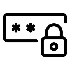 Password Icon for Secure Login and Authentication, Digital Security Key, and Data Protection