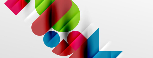 Obraz premium Round shapes, circles and lines minimal geometric background. Vector Illustration For Wallpaper, Banner, Background, Card, Book Illustration, landing page