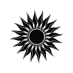 Naklejka premium Silhouette of a sun vector icon