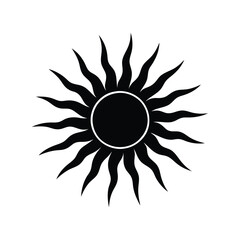 Naklejka premium Silhouette of a sun vector icon