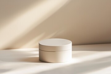 Minimalist Powder Case Mockup with Natural Light and Soft Shadows