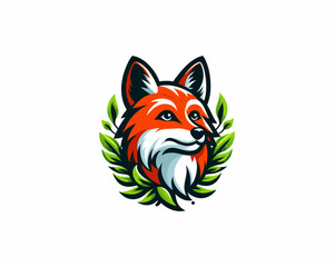 Fototapeta premium Colorful cartoon fox logo design vector illustration