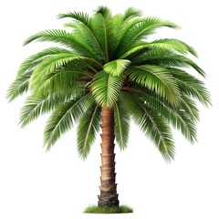 Obraz premium exotic green palm tree isolated on white background