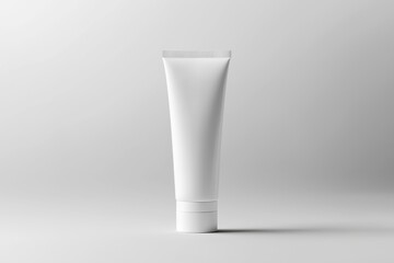 Minimalist Cream Tube Mockup with Blank White Design