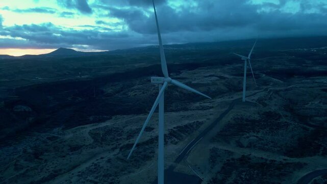 Energ&iacute;a e&oacute;lica: Vistas a&eacute;reas de un parque en Tenerife