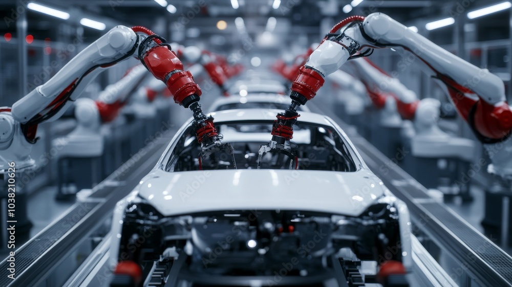 Poster advanced robotics in automotive assembly transforming manufacturing efficiency and precision for the