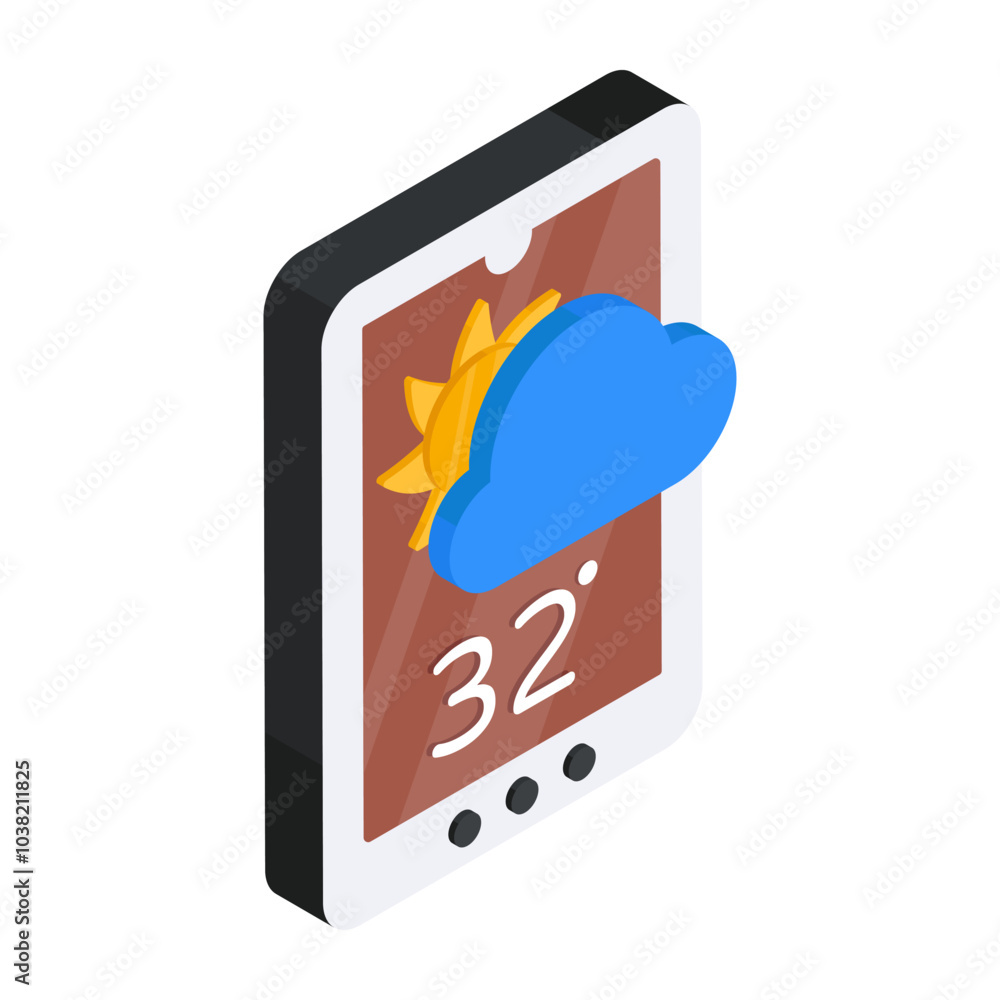 Sticker Mobile weather app icon in premium style 

