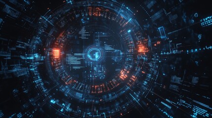 Obraz premium Futurism depicts an automated AI genomic data scientist set against a black background, combining beauty and advanced technology in a sci-fi style