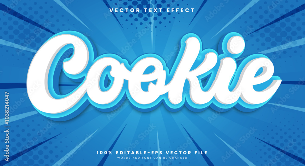 Poster cookie font style editable text effect template