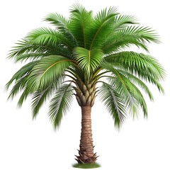 Obraz premium exotic green palm tree isolated on white background
