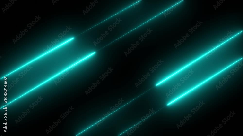 Poster abstract lights animated on a dark background. abstraction neon lines