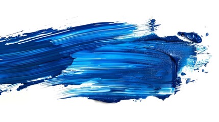 Blue paint brush stroke smear color texture swatch background lipstick white smudge isolated. Blue interior abstract dark brushstroke line classic pattern swipe brush makeup navy paint cosmetic design