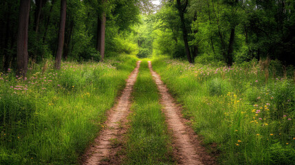 Naklejka premium path in the forest