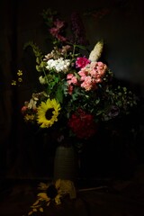 flowers and a dark background